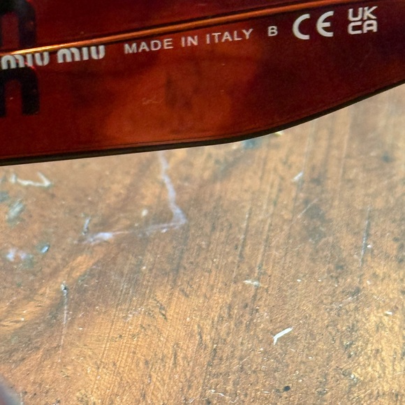 Miu Miu MU O3ZS Burgundy with Green lenses Cat-Eye Sunglasses - Picture 4 of 5